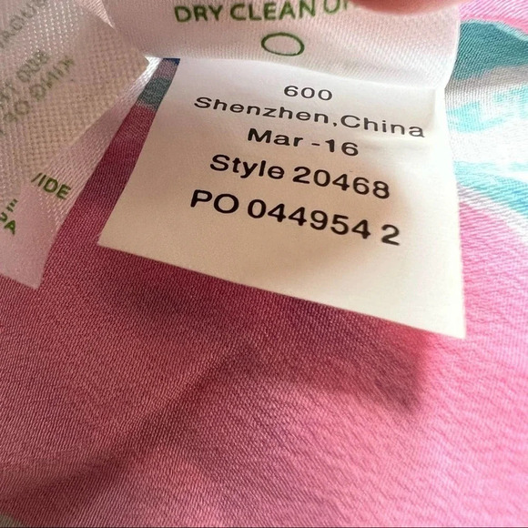 Lilly Pulitzer COSMOS Silk Tank Top Pink Pout Barefoot Princess XS 5452 - Picture 7 of 7